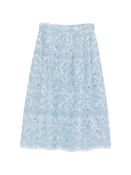 Fustă Maison123 cu broderie albastru