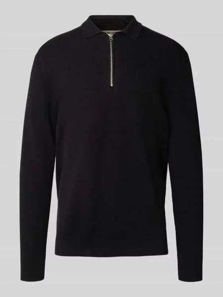 Sweter z dzianiny o kroju regular fit z mieszanki bawełny model ‘PHIL’ Only & Sons czarny