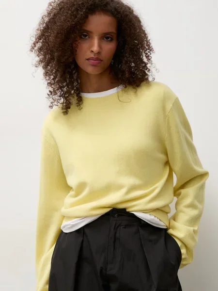 Answear.LAB sweter wełniany żółty