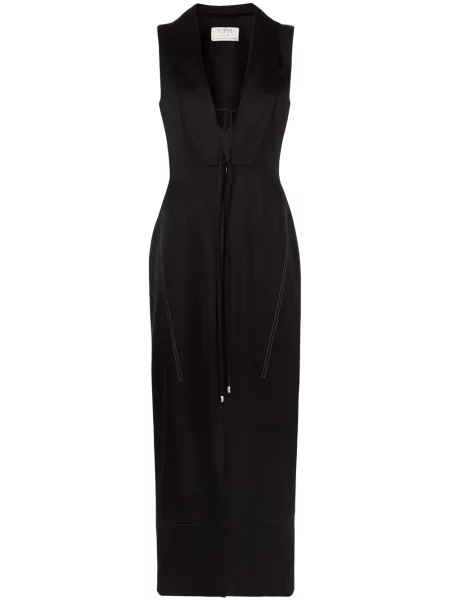 Rochie midi V:pm Atelier cu decolteu în V până la genunchi de costum negru