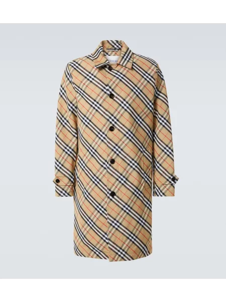 Карирано палто Burberry бежово