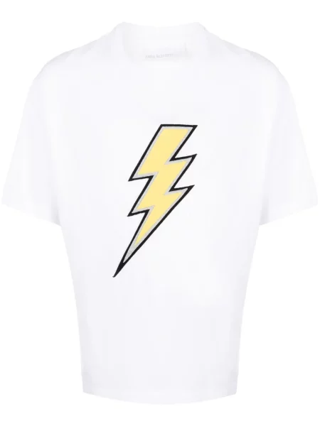 Tricou Neil Barrett cu broderie alb