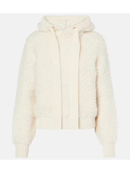 Bluza z kapturem Jet Set wełniana beżowa