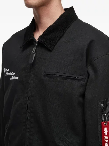 Geacă Alpha Industries cu broderie negru