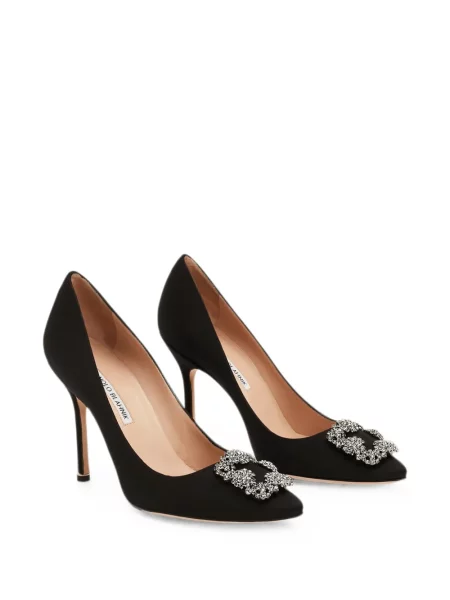 Pantofi cu toc Manolo Blahnik cu cataramă negru