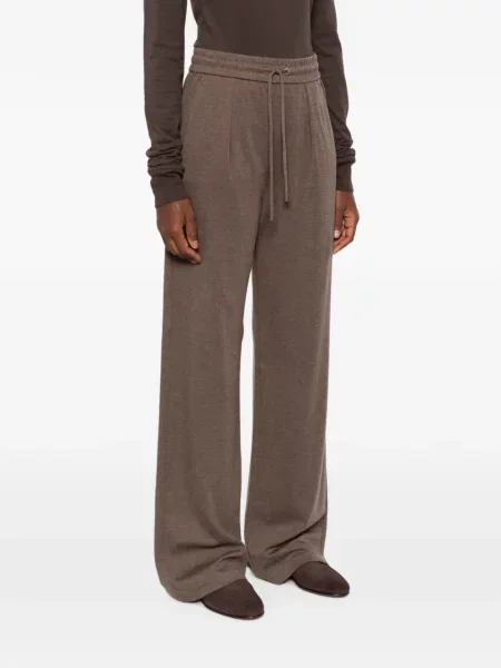 Pantaloni Max Mara alergare cu cordon maro