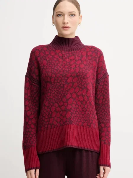 Marc Aurel pulover din amestec de lână călduros cu turtleneck roșu