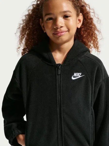 Nike melegítőfelső kapucnival gyerek polár Club Fleece fekete