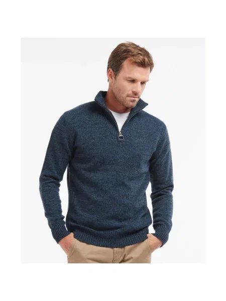 Sweter Barbour wełniany niebieski