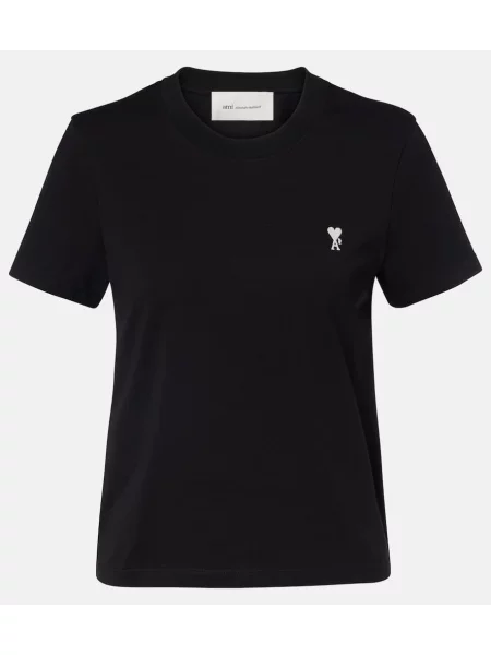 Tricou Ami Paris din jerseu negru