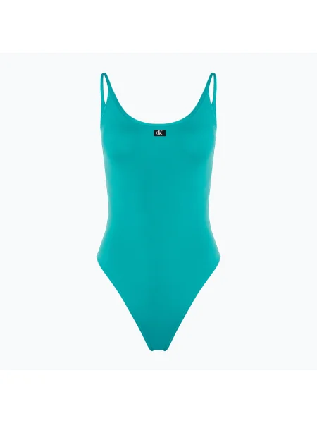 Dámske jednodielne plavky Calvin Klein Scoop One Piece blue ocean modrá