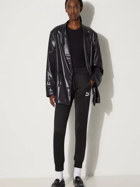Puma spodnie dresowe Iconic T7 Track Pants wzorzyste czarny