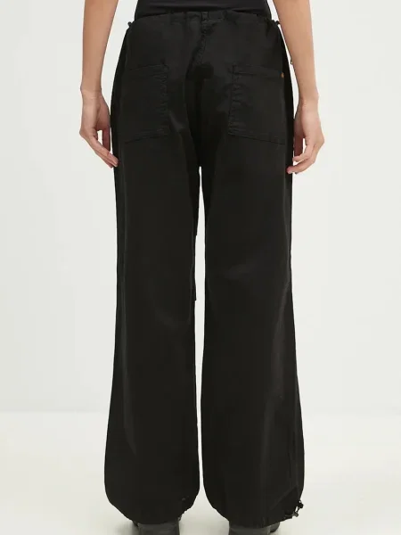 Alpha Industries nadrág Cargo Jogger Pant női magas derekú széles fekete