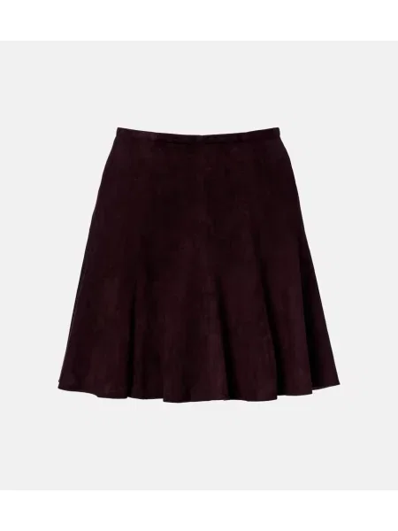 Fustă Stouls din piele de căprioară maro