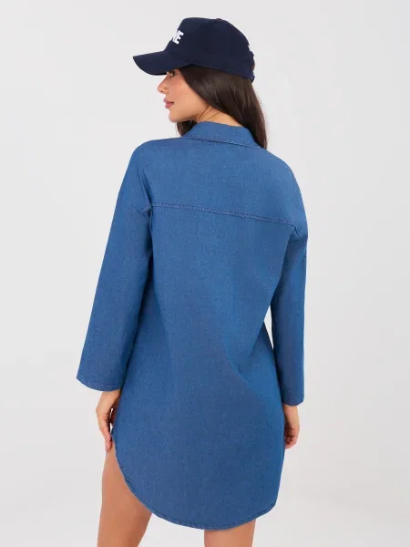 Obleka srajčna obleka Rue Paris modra