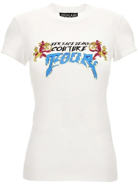 Tricou Versace Jeans Couture cu imagine alb