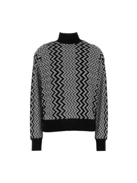 Haftowany sweter Missoni elegancki czarny