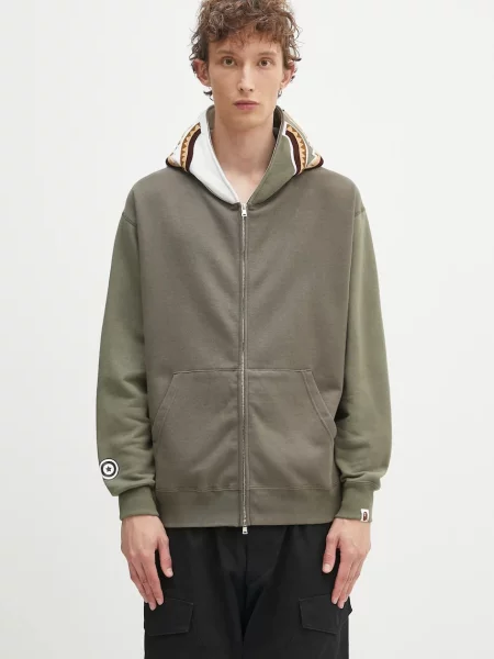 A Bathing Ape hanorac de Shark cu glugă cu imprimeu verde