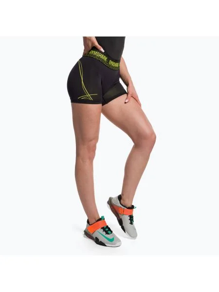 Дамски тренировъчни шорти Gymshark Apex Seamless Low Rise зелен/черен черно