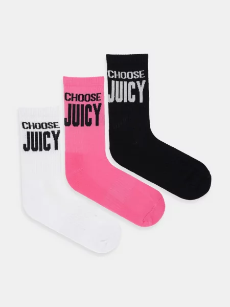 Комплект 3 чифта дълги чорапи дамски Juicy Couture Цветен розово