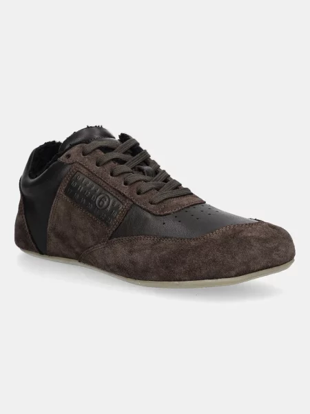 Кожаные кроссовки Mm6 Maison Margiela черные