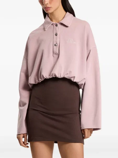 Decupat tricou polo Palm Angels roz