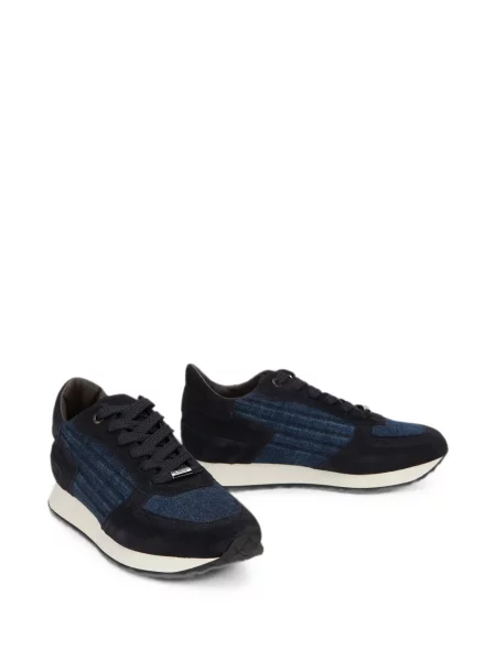 Sneakerși Moorer din piele albastru