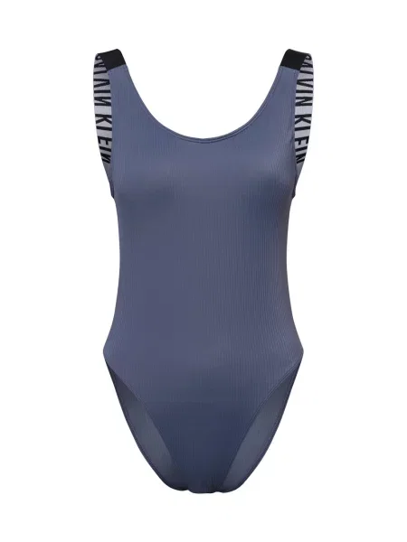 Calvin Klein kostium kąpielowy Scoop Back Kobiety niebieski|szary S szary