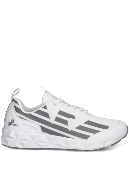 Sneakerși Ea7 Emporio Armani cu șireturi din dantelă alb