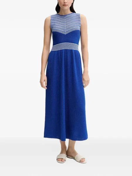Rochie midi Benetton cu dungi albastru