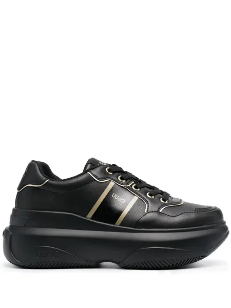 Sneakerși Liu Jo cu șireturi cu platformă din dantelă negru