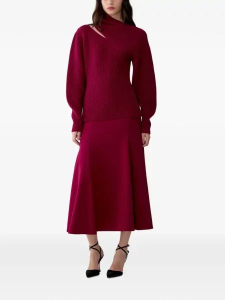 Fustă midi Carolina Herrera roșu