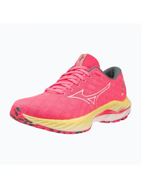 Buty do biegania Mizuno Wave Inspire 19 hi vis pink/ snow white/ luminous białe