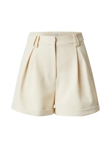 Tatiana Zidekova Kalhoty se sklady v pase offwhite