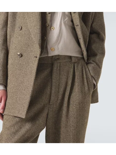 Pantaloni Giorgio Armani de lână maro