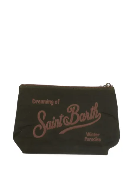 Geantă plic Mc2 Saint Barth cu broderie verde