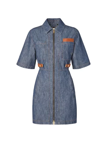 Rochie Fendi din piele albastru