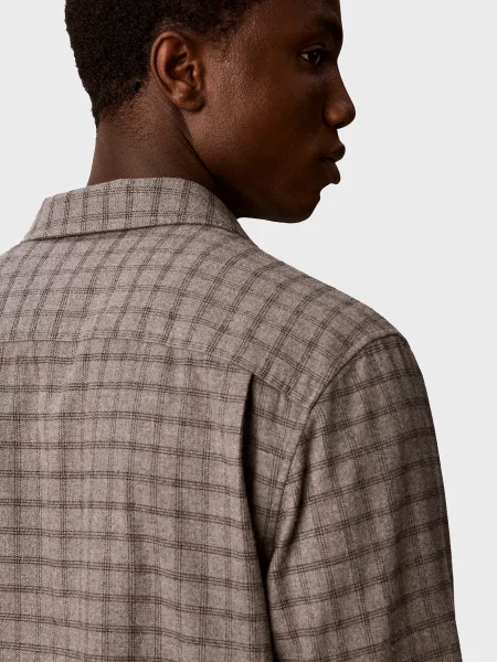 Клетчатая фланелевая классическая рубашка Calvin Klein серая