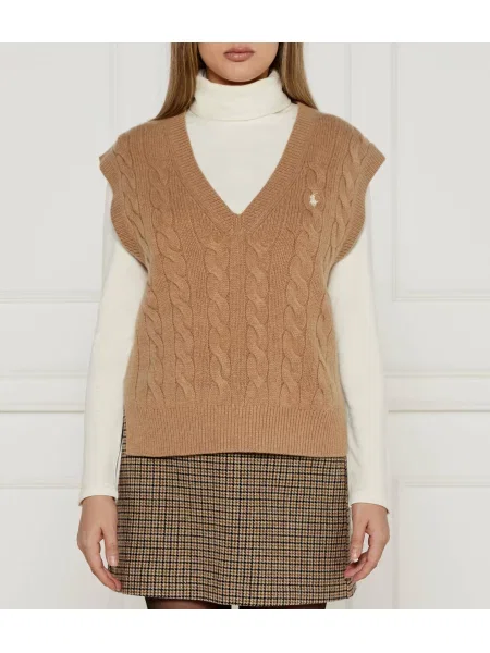 POLO RALPH LAUREN De lână vestă cu adaos de cașmir bej