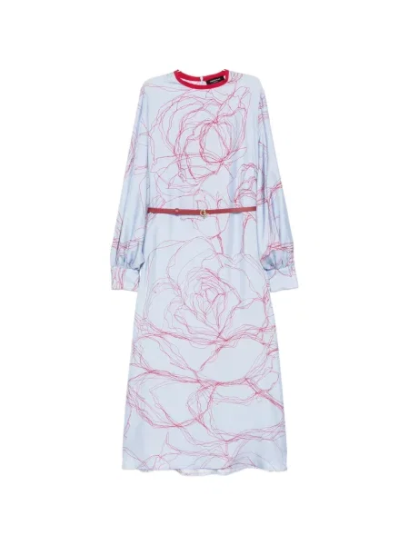 Rochie midi Fabiana Filippi cu model floral cu imagine albastru