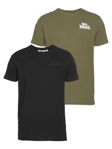 LONSDALE Tricou oliv / negru / negru denim alb