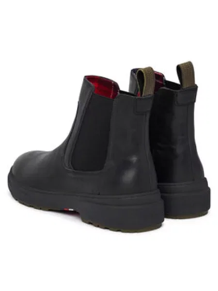 Chelsea cipele Tommy Hilfiger Hilfiger Outdoor Warm Lth Chel crna