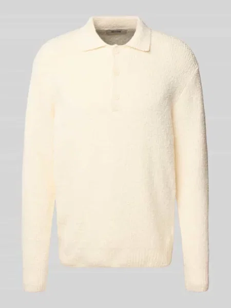 Koszulka polo o kroju relaxed fit z dzianiny z mieszanki bawełny model ‘DALE LIFE’ Only & Sons białe