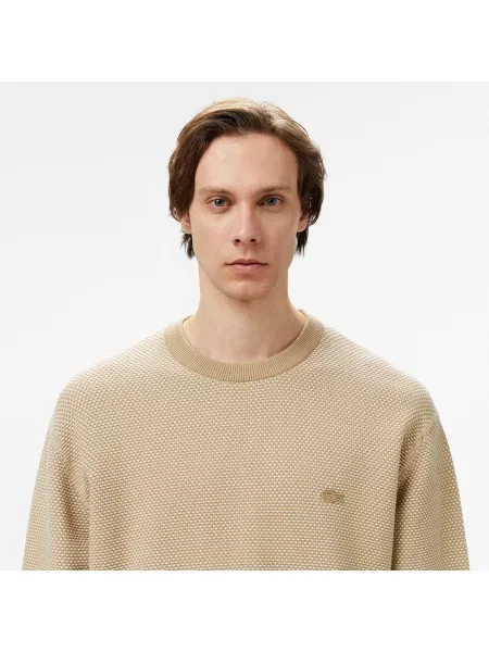 Lacoste Sweter Relaxed Fit beżowy