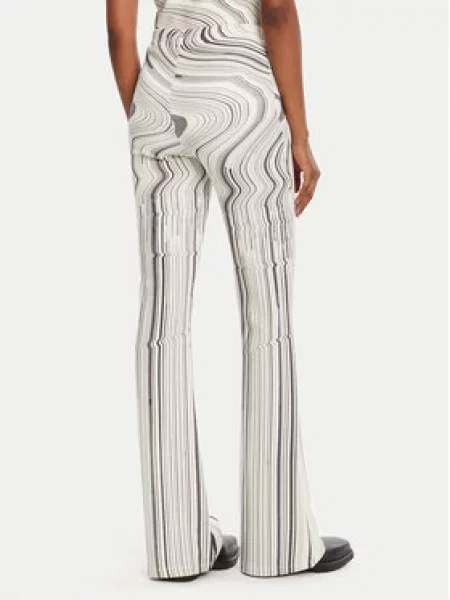 Desigual Medžiaginės kelnės Chiara Écru Flare Fit balta