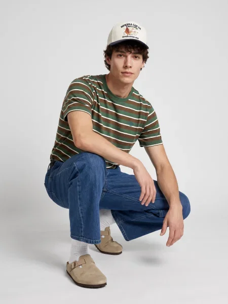 Tricou Timberland cu dungi maro