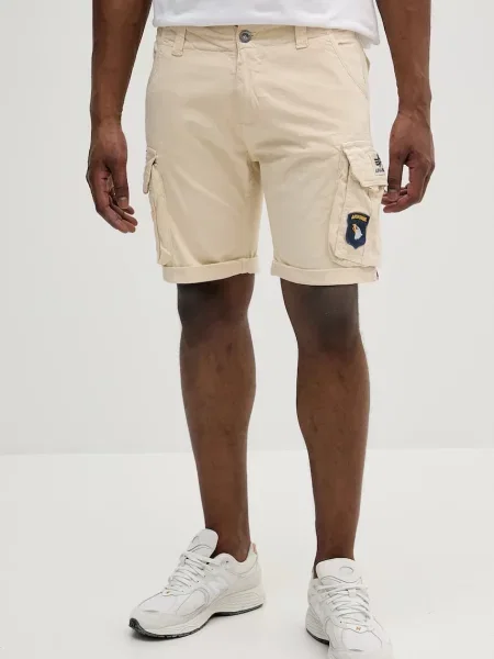 Alpha Industries szorty cargo z beżowe