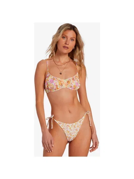 Majtki bikini Billabong Sungazers różowe pomarańczowe L białe