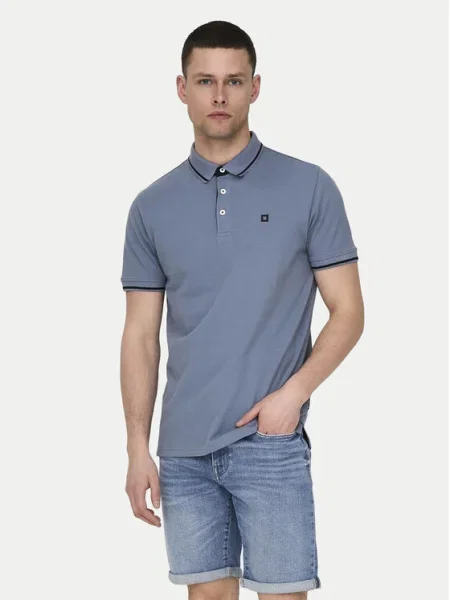Only & Sons Tricou polo Fletcher albastru