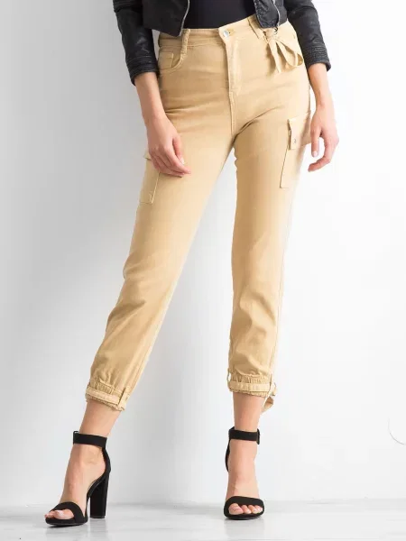 Pantaloni Fashionhunters bej